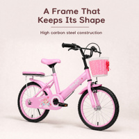Vélo Enfant 16 Pouces pour Filles avec Panier et Garde-Boue, Idéal pour Débutants, Utilisation en Extérieur, Jardin ou Parc, Expédition Rapide, Vente en Gros