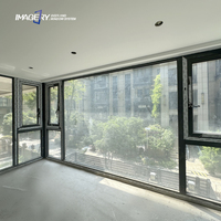 Fenêtre à battant en aluminium à rupture de pont thermique de haute qualité, triple vitrage en verre trempé pour la décoration de la maison