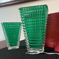 Vase rectangulaire en cristal de style Art déco moderne, fait main, décoration d'intérieur exquise, coffret cadeau pour anniversaire
