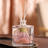 120ml Diffuseur de roseaux de parfum de maison 120ML Fleur sèche sans feu Bâton de roseau décoratif Désodorisant Fleur parfumée