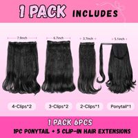 Lot de 5 extensions capillaires à clipser de 16 pouces avec velcro, 18 clips, bouclées crépues, en fibre résistante à la chaleur, sans couture, pour vente en gros