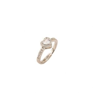 <b>Silver</b> Plated Shiny Romantic Zircon Heart Copper <b>Rings</b> for Women <b>Silver</b> Color <b>Adjustable</b> Open <b>Ring</b> Wedding Gifts for Lover - Product Image 4
