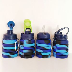 Portable 500ml Eco-Friendly Silicone Anti-corrosion Coated Direct <b>Drinking</b> Foldable Stretchable Water <b>Bottle</b> for Outdoor Safe - Product Image 2