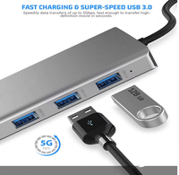 Stasiun Docking Gigabit Dua Belas-in-Satu untuk Notebook, Stasiun Docking Tipe-C, Stasiun Docking Dual HTV VGA