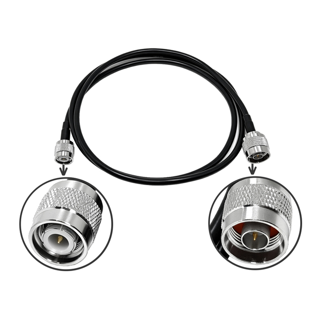 N Male to TNC Male RF Coaxial Cable Assembly RG58 Flexible Jumper Wire 50ohm Low VSWR High Shielding Stable signal Transmission