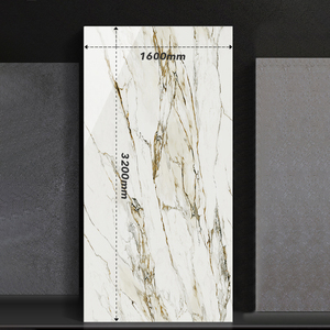 1600x3200 biệt thự khách sạn quá khổ trang trí không gian cá MAW Vàng ốp tường bằng đá cẩm thạch tráng men tấm Tường đá thiêu kết nền gạch - Product Image 4