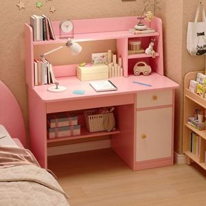 Juego <span class=keywords><strong>de</strong></span> Escritorio y Silla <span class=keywords><strong>de</strong></span> Madera Integrados con Estantería para Dormitorio, Escritorio Pequeño y Resistente para Estudiantes - Product Image 1