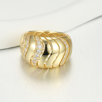 Véritable argent 925 hip hop tendance personnalisé jointures laiton anneaux CZ moissanite plaqué or hommes bagues en laiton