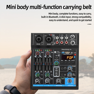 Depusheng M4 Mini Console di missaggio portatile <span class=keywords><strong>Studio</strong></span> di <span class=keywords><strong>registrazione</strong></span> USB <span class=keywords><strong>Mixer</strong></span> Audio a 4 canali - Product Image 2