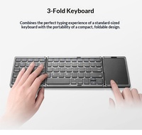 B089Tplus Étui en cuir ultra-fin pliable sans fil mini portable avec support pour tablette et téléphone, clavier capacitif pliable