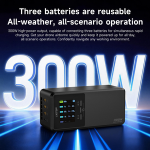 Chargeur rapide 3 canaux LKTOP 300W pour la série DJI Matrice 4D/4TD, écran LCD, modes intelligents, hub de charge de batterie portable - Product Image 4