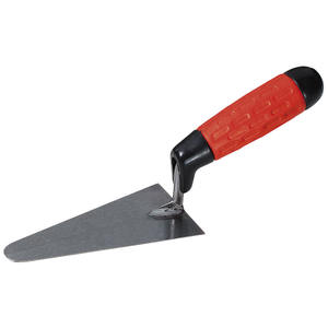 Fervi Round Tip <b>Trowel</b> Steel Blade Ergonomic <b>Plastic</b> Handle Anti Slip Texture Plaster Tool Industrial Grade - Product Image 1