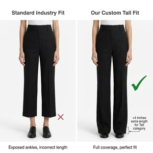 Pantaloni Professionali da Donna Business Hose, a Vita Alta, Elasticizzati, con Lunghezza Interna Extra Lunga, Taglia L36, Personalizzabili - Product Image 2
