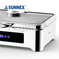 Chauffe-Plat Électrique Professionnel pour Buffet, Réchaud de Buffet en Acier Inoxydable 8,5 L avec Température Automatique pour la Restauration