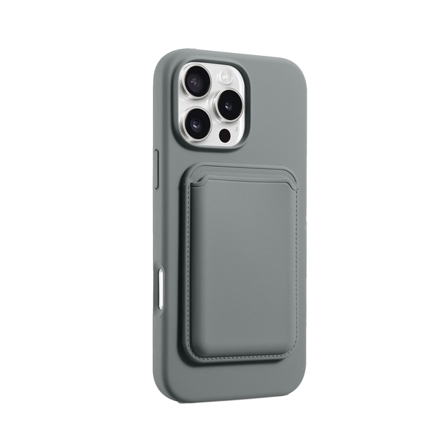 2-in-1 Liquid Silicone Magnetic Ring Wallet Case for 17/16 Pro Max/15/14/13 Pro-Anti-Fingerprint & Shockproof