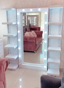 Espejo de pie con Bluetooth y luces LED, decoración para el hogar, estantería invisible para libros, espejo de cuerpo entero para <span class=keywords><strong>vestir</strong></span>, venta al por mayor. - Product Image 6