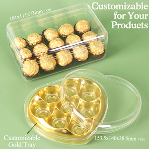 Boîtes à friandises en acrylique <span class=keywords><strong>de</strong></span> qualité alimentaire YUZMEI, boîte <span class=keywords><strong>de</strong></span> rangement pour cadeaux <span class=keywords><strong>de</strong></span> mariage, boîte à dragées carrée en plastique avec couvercle pour bonbons, gâteaux et desserts - Product Image 2