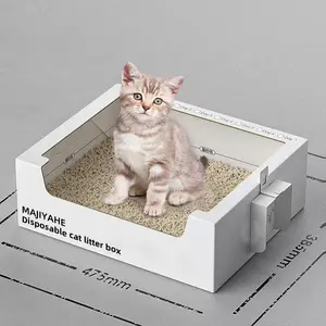 बिल्लियों के लिए डिस्पोजेबल शौचालय फावड़ा के साथ एक सप्ताह उपयोग कागज सुविधाजनक कोई कुल्ला बिल्ली शौचालय कूड़े बॉक्स