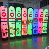Colonnes gonflables extérieures accrocheuses pour l'image de marque Support de lumières publicitaires Tube à LED Piliers de danseur gonflables personnalisés scellés à l'air