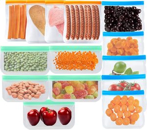 Sac de rangement écologique réutilisable pour collations, pochette autoportante pour emballage alimentaire avec fermeture éclair, directement de l'usine, multifonction en PEVA - Product Image 5