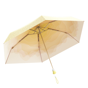 Parasol OEM anti-UV UPF50 en soie glacée, pliable en 5 sections, mini format <span class=keywords><strong>de</strong></span> poche, avec logo personnalisé, pour femmes, idéal pour le voyage et comme cadeau <span class=keywords><strong>de</strong></span> marque - Product Image 6