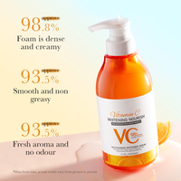 Gel Douche Corps à l'Extrait de Vitamine C et Huile de Coco pour Femmes, Blanchissant, Éclaircissant, Hydratant, Nettoyage en Profondeur, Nourrissant