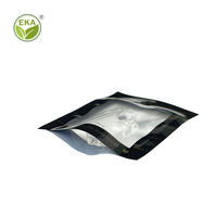 Pochette à joint à trois côtés noir mat sac à fermeture éclair au détail sacs d'emballage de décoration d'art d'ongle avec fenêtre
