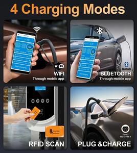 Chargeur de batterie Feyree 12 kW 50 A monophasé Type 1 EVSE Wallbox avec carte RFID, chargeur de voiture électrique pour usage domestique, station de recharge électrique - Product Image 6