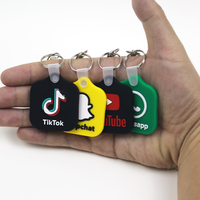 Llaveros Personalizados de Goma PVC y Silicona 3D con RFID y NFC para Redes Sociales Tarjeta de Reseñas de Instagram