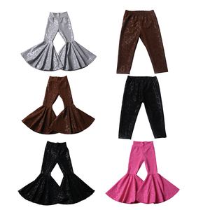 Nuovi <span class=keywords><strong>Pantaloni</strong></span> a Zampa d'Elefante <span class=keywords><strong>in</strong></span> <span class=keywords><strong>Pelle</strong></span> PU per Bambine, Abbigliamento alla Moda per Neonati, <span class=keywords><strong>Pantaloni</strong></span> Elasticizzati per Bambini - Product Image 1