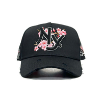 Gorra de Béisbol de Lujo de 5 Paneles con Bordado 3D Personalizado G5, Forro de Satén y Pedrería, Diseño Sakura, Samurái Japonés y Monte Fuji, Venta al por Mayor de Fábrica