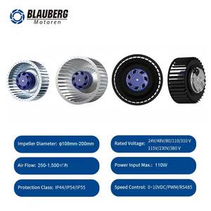 Blauberg 140mm AC xả công nghiệp về phía trước ly tâm ống quạt nhựa lưỡi IP44 không thấm nước CE chứng nhận OEM Radial người hâm mộ - Product Image 3