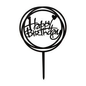 Decorazione per Torta di <span class=keywords><strong>Compleanno</strong></span> in Acrilico Dorato a Specchio, Topper per Torta per Bambini - Product Image 2