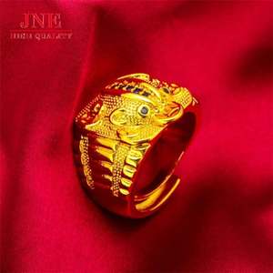 Pixiu ทองแหวนขนาดใหญ่สำหรับผู้ชายเครื่องประดับข้ามพร<span class=keywords><strong>ม</strong></span>แดนขายส่งชุบทอง - Product Image 3