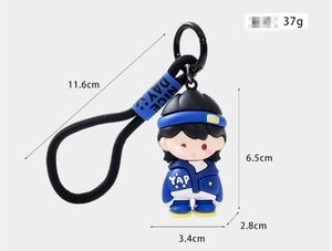 Figur Gantungan Kunci 3D Kecil, Hadiah Karakter Anak Laki-Laki Keren, Mainan <span class=keywords><strong>Mini</strong></span> Aksi Bayi, Figur Kartun, Gantungan Kunci Logam, Dekorasi Tas Mobil - Product Image 2