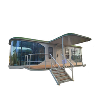 Maison modulaire de luxe personnalisable, structure en acier, maison préfabriquée en forme de capsule spatiale, capsule de camping et maison préfabriquée
