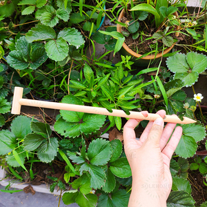 32.3cm outil d'ameublissement de sol en bambou conception d'insertion de fourche pour les plantes en pot parterres de fleurs outil de culture de jardinage - Product Image 3