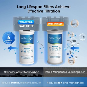 Hệ thống lọc nước toàn bộ 2 giai đoạn, với bộ lọc CTO trầm tích 10 "x 4.5" (clo, mùi vị và mùi) với bảng treo - Product Image 5