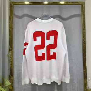 <span class=keywords><strong>Abbigliamento</strong></span> Maschile Cross-Border per Nuova Tendenza di Marca, Logo Jacquard Fronte-Retro, Lettera 22 Unisex, Maglia Casual 100% Cotone - Product Image 3