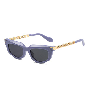 2023 New Arrival Luxury Metal Chain <b>Sunglasses</b> Women <b>Retro</b> Vintage Cat Eye Shades <b>Sunglasses</b> Ladies - Product Image 5