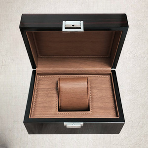 Custom Wooden Watch <b>Box</b> With Pu Leather Lining 195x135x95mm Rectangle For <b>Gift</b> Packaging - Product Image 2