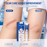 Gel cicatrisant médical efficace 20G à base d'extraits végétaux, soin doux pour la peau, améliore les cicatrices chirurgicales et de brûlures, répare la peau, prêt à être expédié