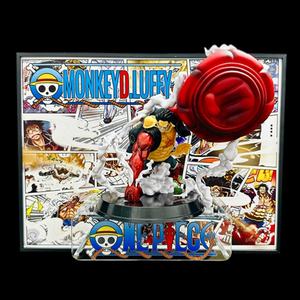 Marco de Fotos 3D Estereográfico de Luffy de ONE PIECE Gear 4, Figura de Anime, Pintura Creativa, Adorno de Pared para Escritorio - Product Image 1