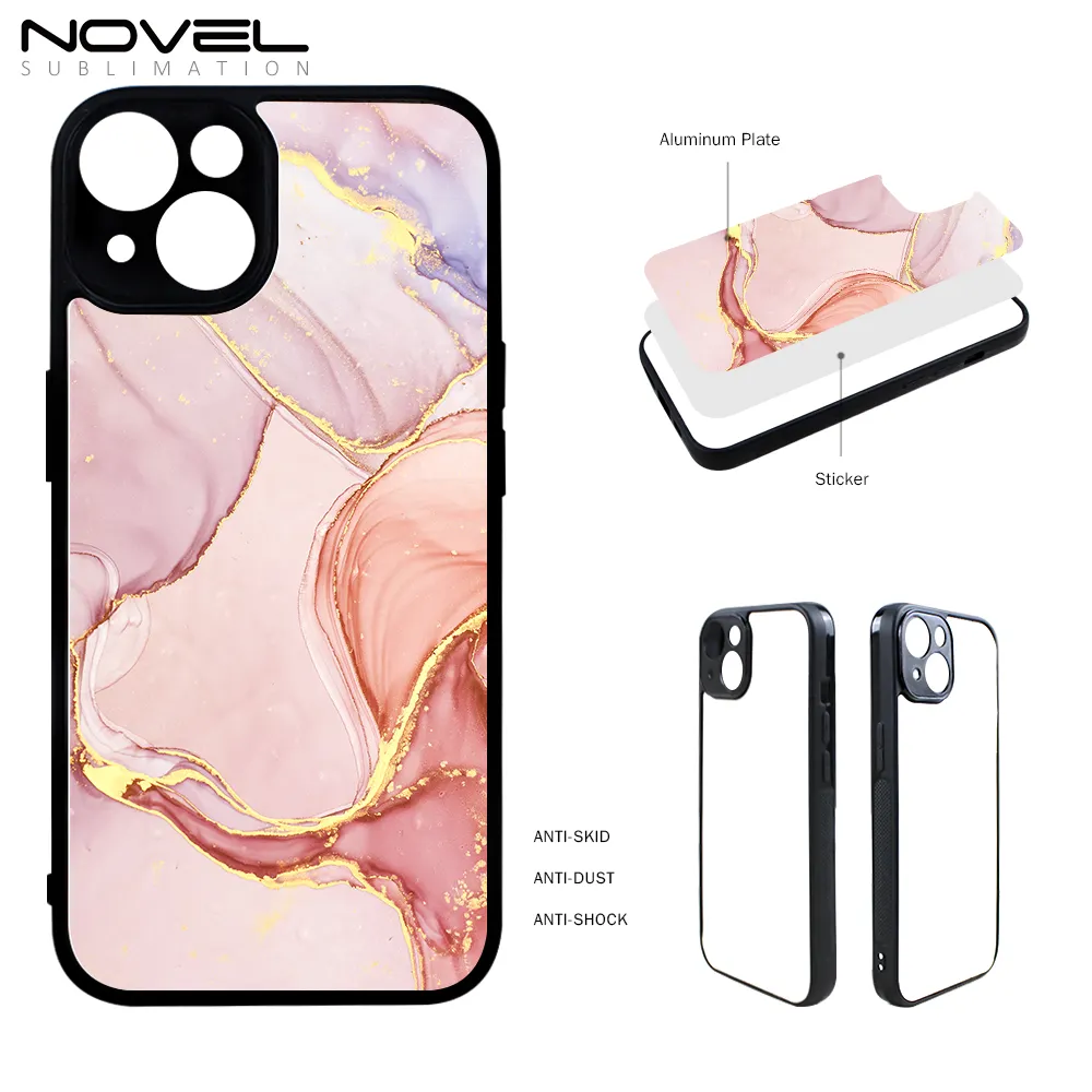 Factory Wholesale For iPhone 14 Sublimation 2D TPU Phone Case Customized DIY Shell With Aluminum Sheet For Heat Press Printing