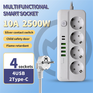 مقبس شحن كهربائي شائع 6/خط طاقة متعدد من خلال <span class=keywords><strong>PL</strong></span> DE EU m سلك تمديد USB شريط طاقة منفذ شحن كهربائي - Product Image 4