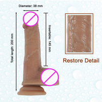 Vente en Gros Jouets Adultes 20cm Réalistes Grand Godemiché avec Peau Réelle pour Machines Sexuelles pour Femmes Pénis Réaliste pour Dames