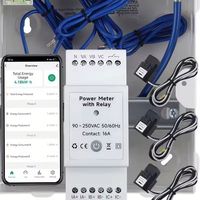 Meteran Cerdas Tiga Fasa WiFi 3 CT Pengukur Arus Jepit Tenaga Surya PV Monitor Energi KWh Statistik Aplikasi Tuya/Smart Life 500A Maks