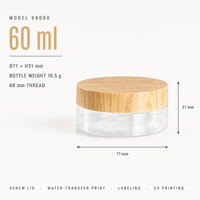 Leeg transparant plastic kruidenpotje 68mm hals houten deksel ronde voorraadpot voor snoep thee keuken groothandel bulk
