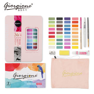 Juego de Pinturas de Acuarela Profesional Giorgione 2019 Mejorado, 36 Colores en Caja de Estaño con Forma de Barra, Regalos Gratis para Pintar sobre Lienzo y Papel - Product Image 2