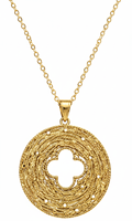 Collier Pendentif Géométrique Circulaire Creux en Laiton Plaqué Or 24K, Vente Chaude, Personnalisable, Vente en Gros, Cadeau Tendance pour Femme